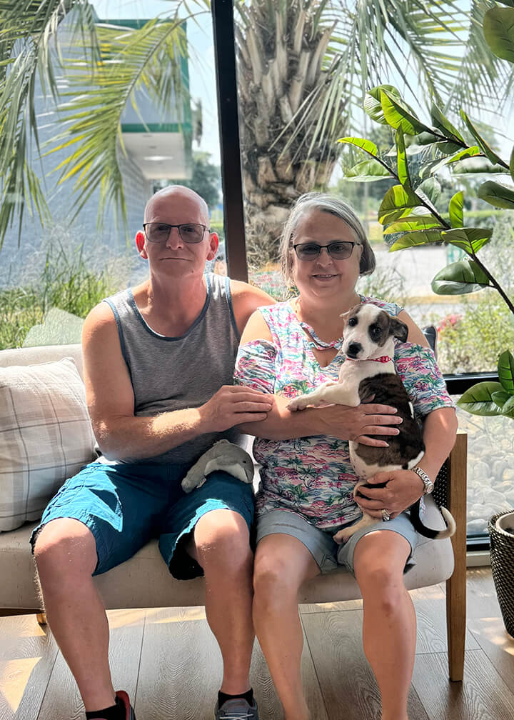 September 2025 adoption of Jolene a little white and black dog