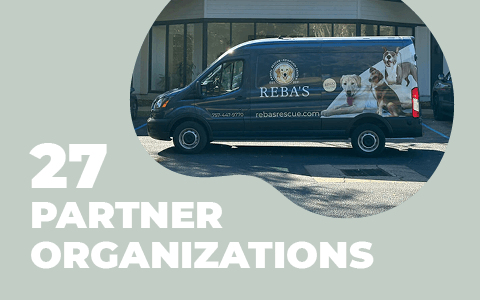 2025 stats - 27 partner organizations with an image of the transport van