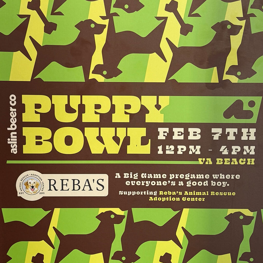 Aslin Beer co puppy bowl poster
