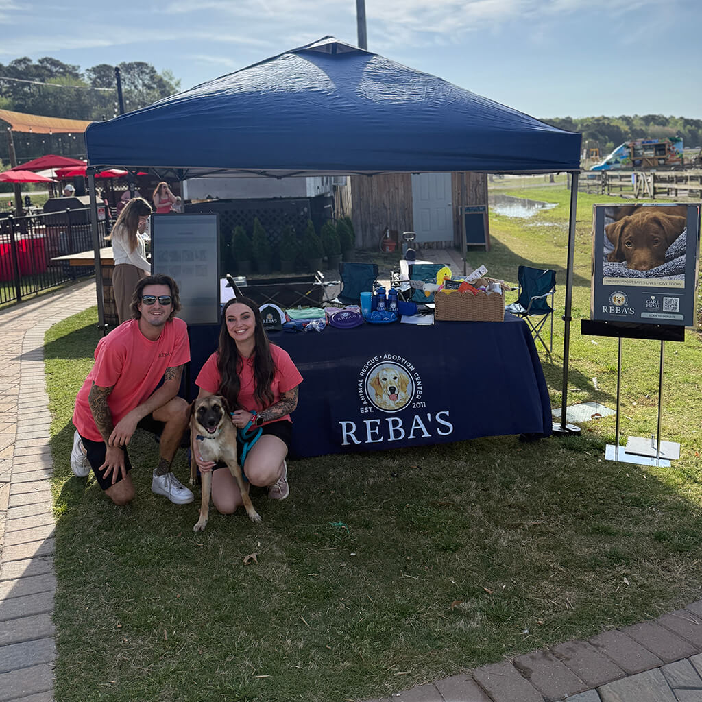 Rebas tent set up at Greenbrier Farms