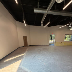 Walls are demolished and flooring is being prepped.
