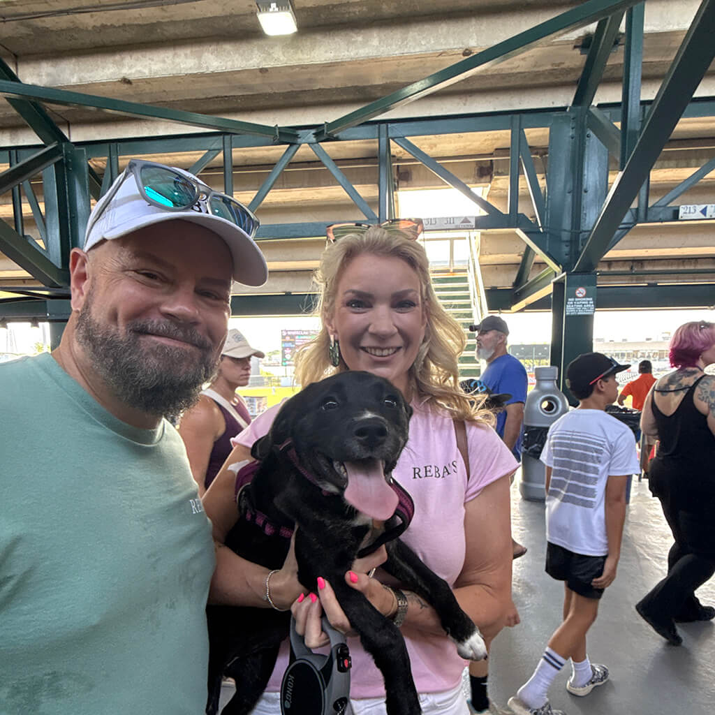 Rob and his wife and their dog